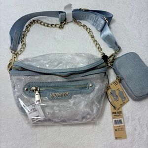 Madden NYC Clear Convertible Fanny Pack‎ With Pouch See Dimensions Below